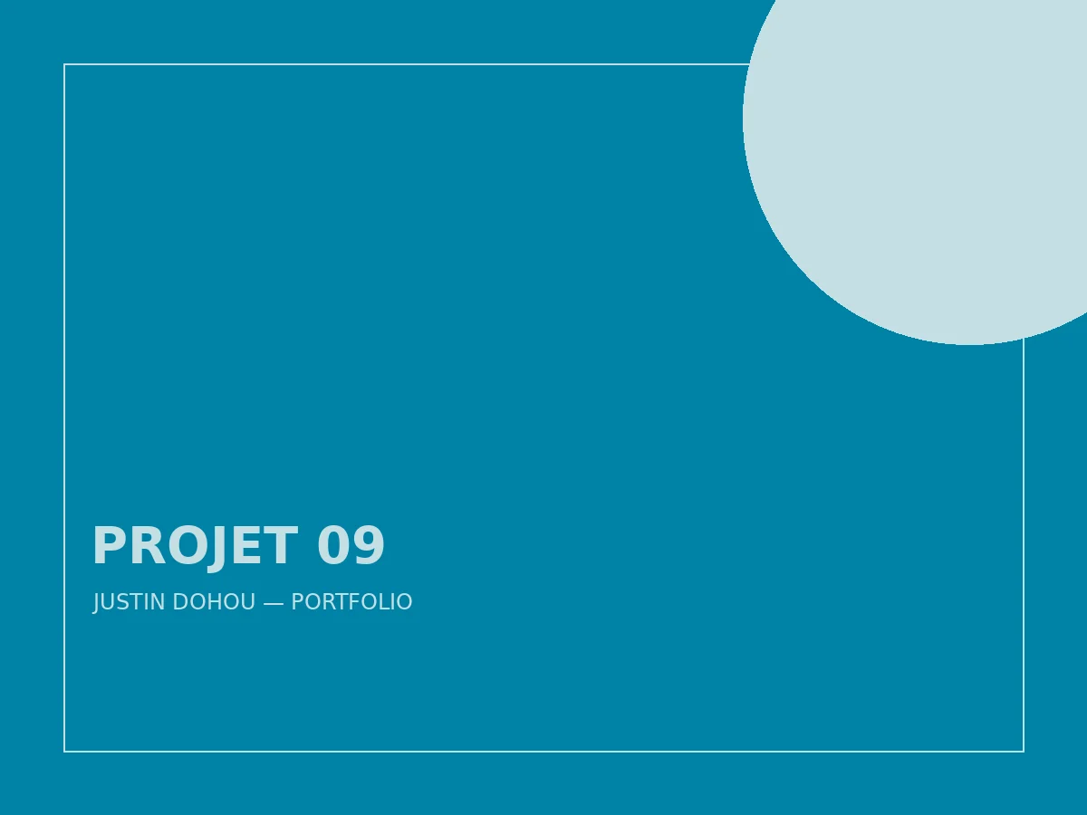 Aperçu du projet 9 de Justin DOHOU — Couverture de livre